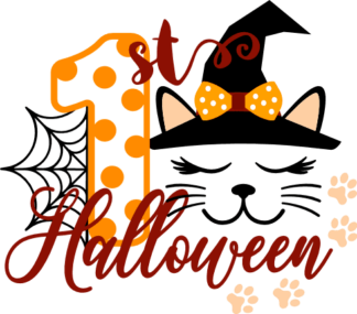 1st-halloween-cat-face-with-witch-hat-baby-free-svg-file-SvgHeart.Com