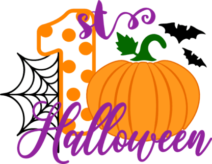 1st-halloween-pumpkin-bats-spider-web-baby-free-svg-file-SvgHeart.Com