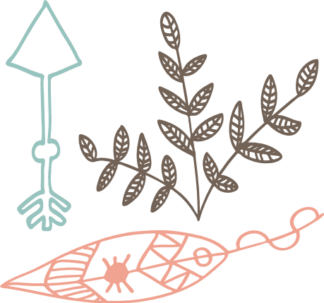 boho-design-leaves-arrow-free-svg-file-SvgHeart.Com