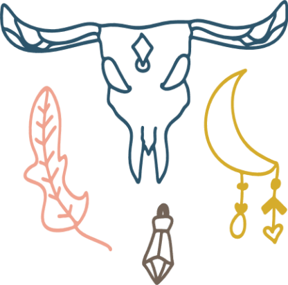 boho-design-moon-buffalo-skull-free-svg-file-SvgHeart.Com