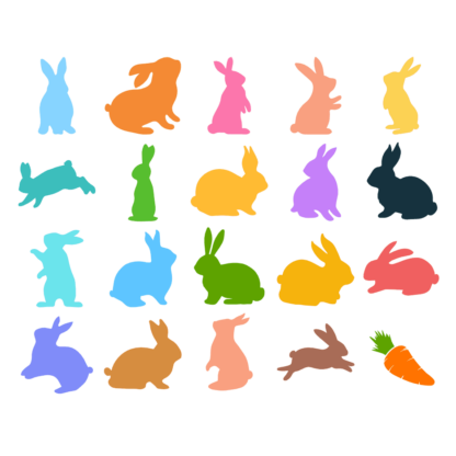 bunnies-silhouette-one-color-easter-free-svg-file-SvgHeart.Com