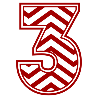 chevron-number-3-striped-free-svg-file-SvgHeart.Com