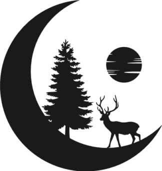 deer-on-moon-tree-hunting-free-svg-file-SvgHeart.Com