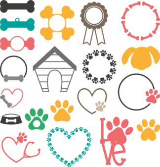 dog-bundle-bones-heart-shape-paw-kennel-free-svg-file-SvgHeart.Com