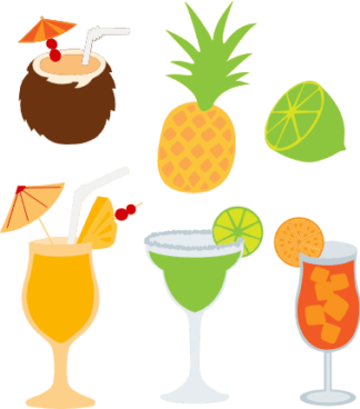 drinks-bundle-pineapple-lime-slice-drinks-cocktail-free-svg-file-SvgHeart.Com