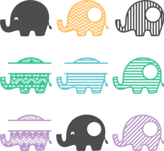 elephants-monogram-frame-bundle-animal-decorative-free-svg-file-SvgHeart.Com