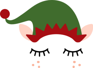 elf-face-with-lashes-christmas-free-svg-file-SvgHeart.Com