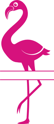 flamingo-standing-on-one-leg-split-text-frame-free-svg-file-SvgHeart.Com