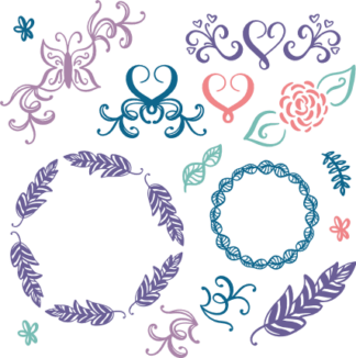 floral-elements-bundle-butterfly-floral-circle-frame-free-svg-file-SvgHeart.Com