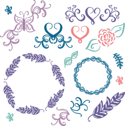 floral-elements-bundle-butterfly-floral-circle-frame-free-svg-file-SvgHeart.Com