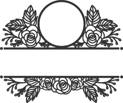 floral-split-monogram-frame-decoration-free-svg-file-SvgHeart.Com