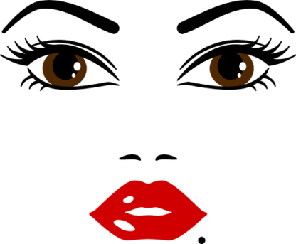 girl-face-eyebrows-eyes-lips-free-svg-file-SvgHeart.Com