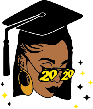 graduation-2020-afro-girl-with-sunglasses-black-woman-free-svg-file-SvgHeart.Com