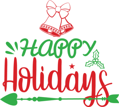 happy-holidays-bells-christmas-free-svg-file-SvgHeart.Com