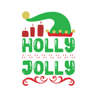 holly-jolly-sign-with-elf-hat-christmas-free-svg-file-SvgHeart.Com