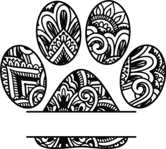 manadala-paw-print-split-text-frame-dog-lover-decorative-free-svg-file-SvgHeart.Com