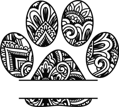 manadala-paw-print-split-text-frame-dog-lover-decorative-free-svg-file-SvgHeart.Com