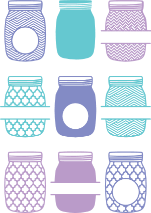 mason-jars-monogram-frame-bundle-free-svg-file-SvgHeart.Com