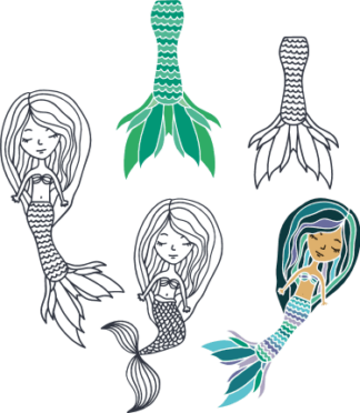 mermaid-bundle-baby-beach-free-svg-file-SvgHeart.Com