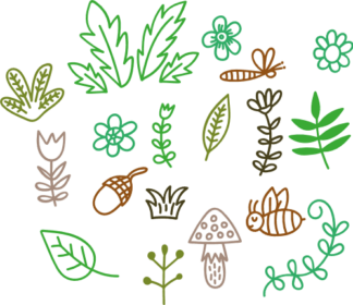 nature-elements-bundle-flower-leaves-free-svg-file-SvgHeart.Com