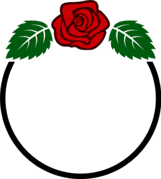 rose-flower-and-leaves-monogram-frame-free-svg-file-SvgHeart.Com