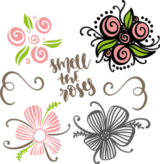 smell-the-roses-decorative-flower-blooms-free-svg-file-SvgHeart.Com