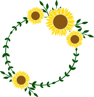 sunflowers-circle-monogram-frame-decoration-free-svg-file-SvgHeart.Com